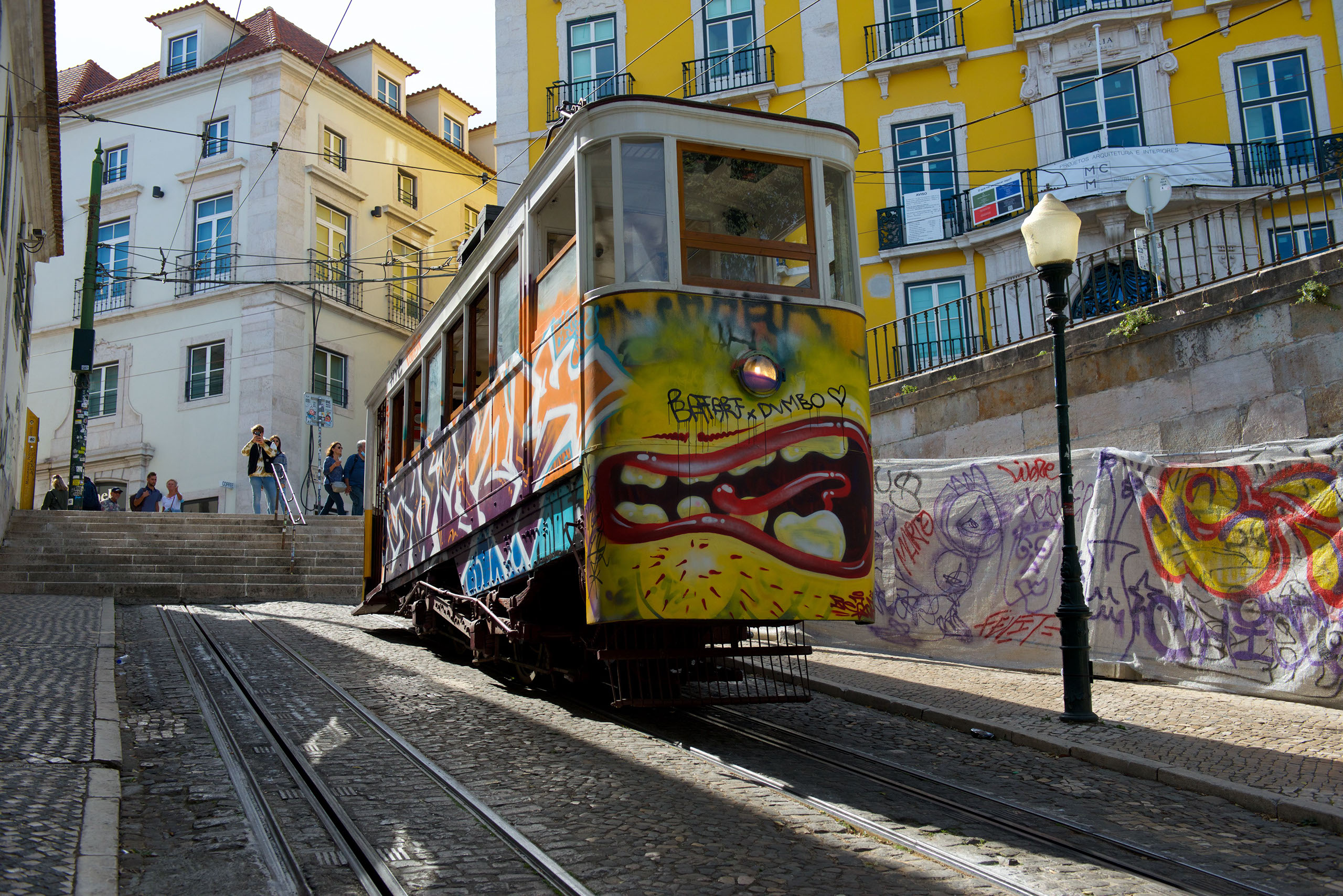 Lisbon — tram on the hill